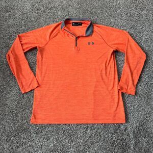 Under Armour Quarter Zip Mens M Long Sleeve Activewear Top Size Medium Orange